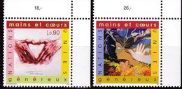 UNO-Genf, 2001, 413/14,  MNH **, Jahr Des Ehrenamtes: Gemäldeausstellung „Ein Herz, Eine Welt“, - Autres & Non Classés