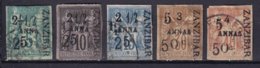 ZANZIBAR - Les 5 Timbres De 1897oblitérés Avec Des Surchages FAUSSES - Used Stamps