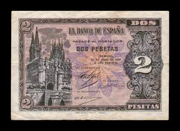 España Spain 2 Pesetas Cathedral Of Burgos 1938 Pick 109 Serie I MBC VF - 1-2 Pesetas