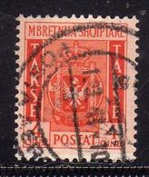 ALBANIA 1940 SEGNATASSE POSTAGE DUE TASSE 4q USATO USED OBLITERE' - Albanien