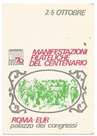 XW 2434 Roma - Manifestazioni Filateliche Del Centenario 1970 Eur Palazzo Congressi - Annullo Commemorativo / Viaggiata - Exhibitions