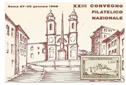 XW 2441 Roma - XXIII Convegno Filatelico Nazionale 1968 - Stazione Termini - Annullo Commemorativo - Expositions