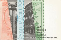 XW 2442 Roma - XXI Convegno Filatelico Nazionale 1966 - Piazza Dei Cinquecento - Annullo Commemorativo - Mostre, Esposizioni