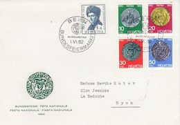 Suisse - 01/06/1962 (FDC) - Pro Patria - N°Zumstein 108/12 - Lettre Pour Nyon - Cartas & Documentos