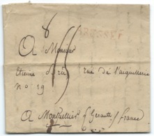 MARQUE POSTALE  BRUSSEL BELGIQUE POUR MONTPELLIER  1817 / TAXE 15 - 1815-1830 (Periodo Holandes)