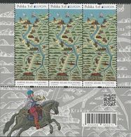 POLONIA /POLAND /POLSKA /POLOGNE  -EUROPA 2020 -"ANTIGUAS RUTAS POSTALES - ANCIENT POSTAL ROUTES"- STRIP Of THREE STAMPS - 2020