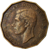Monnaie, Grande-Bretagne, George VI, 3 Pence, 1937, TTB+, Nickel-brass, KM:849 - F. 3 Pence