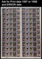 Great Britain 1998 Diana 26p COMPLETE SHEET:100 Stamps PRINT DATE:1997-1998 GB - Errors, Freaks & Oddities (EFOs