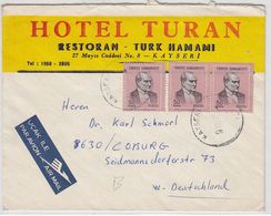 Türkei 1940 FLP-Brief Vom Hotel TURAN Nach Coburg - Cartas & Documentos