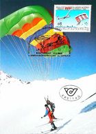 Segelflug Paraski  En Autriche - Carte Maximum Card  (Damuls)  1989 - Parachutting
