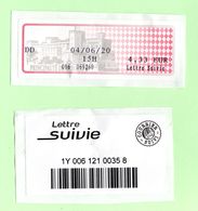 Monaco Vignette D'affranchissement Lettre Suivie 4,33€ Sur Fragments. - Used Stamps