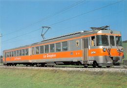 Gruyère-Fribourg-Morat - GFM - G.F.M - Ligne De Chemin De Fer Train - Be 4/4 152 + Bt 252 - Fribourg