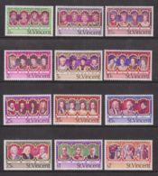 St. Vincent, 1977, Silver Jubilee Of Queen Elizabeth II, Royal, MNH, Michel 459-470XA - St.Vincent (...-1979)