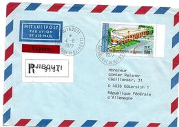 FAF147 / DJBOUTI - 1977, Express Einschreiben  Nach Gütersloh/Deutschland (Motiv: Flughafen) - Covers & Documents