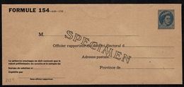 CANADA SPECIMEN POSTAL STATIONERY QE11 WILDING - 1953-.... Reinado De Elizabeth II