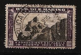 Saint-Marin 1935 N° 187 O Mouvement Fasciste, Nazi, Hilter, Fascisme, Château, Mussolini, Nazisme, WW2, Pacte D'acier - Used Stamps