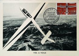 Vol à Voile Planeur - Aviation Légère Et Sportive  - Carte Maximum Card 1962 (Toussus Le Noble) - Toussus Le Noble