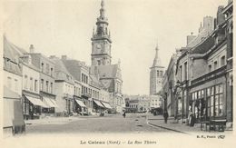 CARTE POSTALE ORIGINALE ANCIENNE : LE CATEAU  LA RUE THIERS  ANIMEE  NORD (59) - Le Cateau