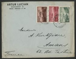 ROUMANIE ROMANIA 1934 Poste Aérienne Air Mail N° 14 + 15 + 16 Obl. C-à-d "BUCURESTI 1/3/34" Sur Enveloppe Pour Amiens - Briefe U. Dokumente