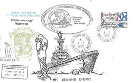 T.A.A.F. TIMBRE N° 147 SUR ENVELOPPE PORT AUX FRANCAIS 04/02/1990 - P.H. JEANNE D'ARC DERNIERE MISSION - Lettres & Documents