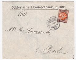 Polen Brief Der Schlesische Eskomptebank Bielitz Nach Basel Geprüft - Segnatasse