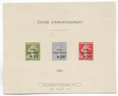 RARE EPREUVE COLLECTIVE SEMEUSE CAISSE D'AMORTISSEMENT ! YVERT 275/277 - COTE = 1200 EUR. - Luxusentwürfe