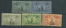 Nouvelles Hébrides N° 64 / 68 X Partie De Série Les 5 Vals Surchargées  Légende Française Trace De Charnière Sinon TB - Unused Stamps