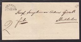 NYKÖPING FrBr  On Cover To Kongl. Seraphimer Ordens Gillet, Stockholm. Seal. LUXUS. () - JF111033 - ... - 1855 Prephilately