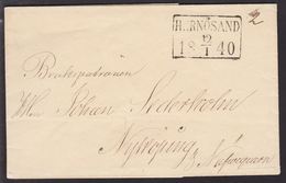 1840. SVERIGE. HERNÖSAND 12 1 1840. To Nyköping. LUXUS. () - JF111059 - ... - 1855 Préphilatélie