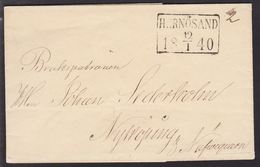 1840. SVERIGE. HERNÖSAND 12 1 1840. To Nyköping. LUXUS. () - JF111059 - ... - 1855 Voorfilatelie