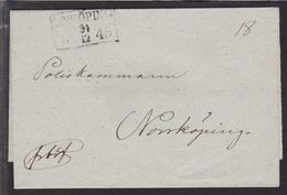 1845. SVERIGE. JÖNKÖPING 31 12 1845. To Norrköping.  () - JF111063 - ... - 1855 Prephilately