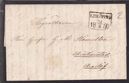 1850. SVERIGE. LIDKÖPING 24 4 1850. To Christianstad. Full Contents. Seal. () - JF111064 - ... - 1855 Prephilately