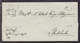 1856. SVERIGE. MALMÖ 8 5 1856. To Stockholm Seal KONGL. DRAGON REGIM. () - JF111065 - ... - 1855 Prephilately