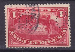 United States Perfin Perforé Lochung 2x 'CR' 1912 Mi. 1 Parcel Post Paketmarke (2 Scans) - Zähnungen (Perfins)