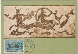 Carte-Maximum GRECE N° Yvert 1577 (MOSAÏQUE - Tritons, Néreides..) Obl Sp 1985 - Maximum Cards & Covers