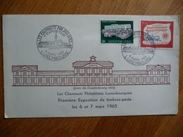 (3) LUXEMBOURG 1965 2 FDC'S PREMIERE EXPOSITION DE TIMBRES-POSTE. - Commemoration Cards