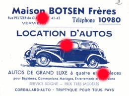 Verviers Maison BOTSEN  Transport Et Location D' Autos  Vers 1950 - Publicidad