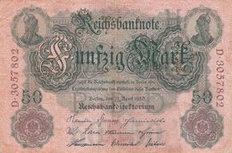 Reichsbanknote; Fünfzig Mark - 50 Mark