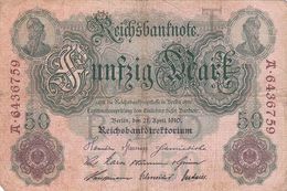 Reichsbanknote; Fünfzig Mark - 50 Mark