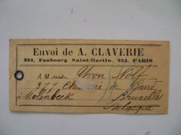 France étiquette D'envoi , STAMP PAQUEBOT TO BRUXELLES / BRUSSELS (BELGIUM) IN 1904 IN THE STATE - Autres & Non Classés