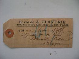 France étiquette D'envoi , STAMP PAQUEBOT TO BRUXELLES / BRUSSELS (BELGIUM) IN 1905 IN THE STATE - Other & Unclassified
