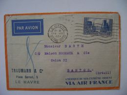 FRANCE - LETTER SENT FROM LE HAVRE TO SANTOS (BRAZIL) IN 1934 IN THE STATE - Covers & Documents