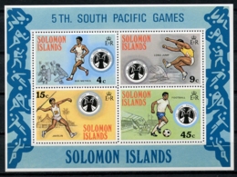 Solomon Islands, 1975, South Pacific Games, Running, Jump, Javelin, Soccer, Football, MNH, Michel Block 3 - Salomonseilanden (...-1978)