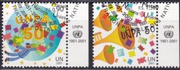 UNO-Genf, 2001, 424/25,  50 Jahre Postverwaltung Der Vereinten Nationen (UNPA). USED FIRST DAY, - Gebraucht