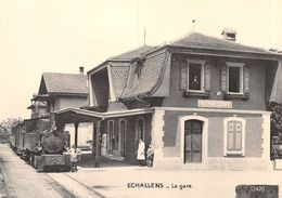 BVA - Gare D'Echallerns Vers 1930 - Lausanne - Echallens - Bercher - LEB - L.E.B.  - Ligne De Chemin De Fer Train - - Bercher