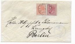 1887 - ESPAGNE - AFFR. COMPOSE RARE Sur ENVELOPPE De BARCELONA => BERLIN (ALLEMAGNE) - Covers & Documents