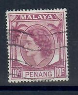 MALESIA PENANG 1954 - 10 C. VIOLETTO USATO - Penang