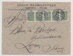 Finnland 1914 Brief Der Fa.Adolf Baumgartner Lappträsk Mit MEF In Die Schweiz - Covers & Documents
