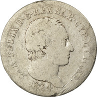 Monnaie, États Italiens, SARDINIA, Carlo Felice, Lira, 1824, Torino, TB - Piémont-Sardaigne-Savoie Italienne