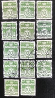 Danmark - D1/11 - 1962 - (°)used - Cijfer ' Golf-type '  Fluo - Collections